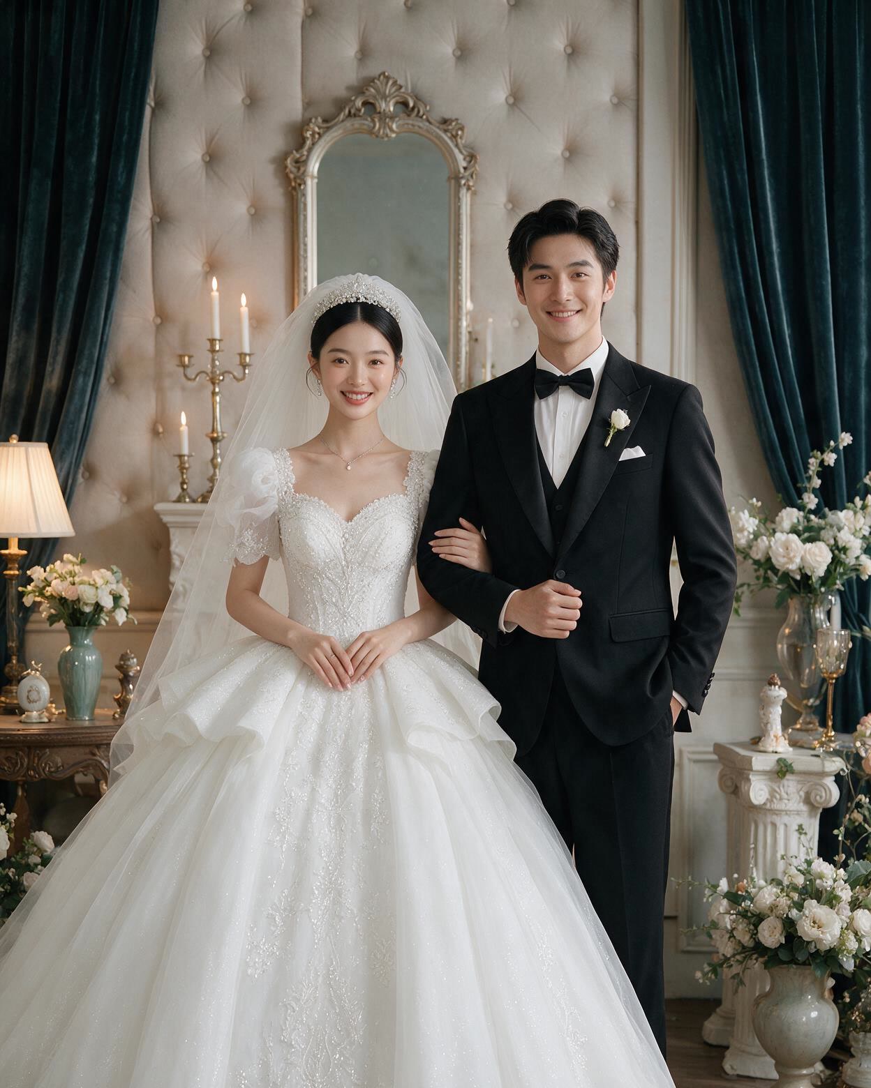 双人专业婚纱摄影真人成片示例
